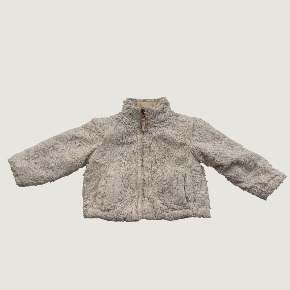 Me Jane Mini Reversible Faux Fur Puffer Jacket Cream Off White Toddler 18M